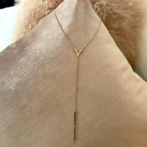 Gold Lariat style necklace
